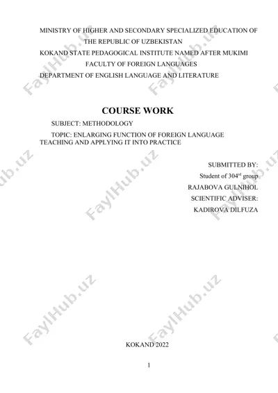 enlarging function of foreign language teaching and applying it into practice — DOCX