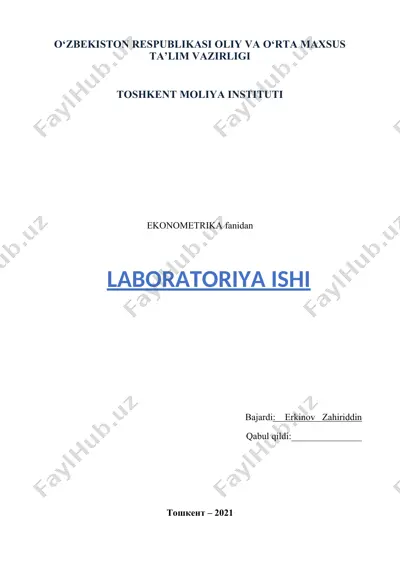 ko‘p omilli ekonometrik tahlil modeli — DOCX