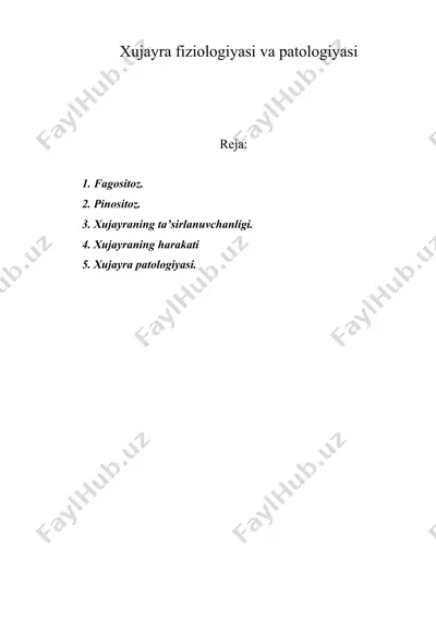 xujayra fiziologiyasi va patologiyasi — DOC