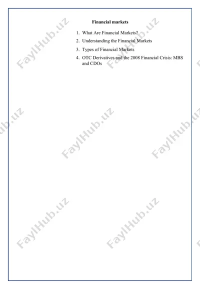 financial markets — DOCX