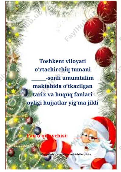 tarix va huquq fanlari oyligini o‘tkazish bo‘yicha hujjatlar yig‘ma jildi — DOCX
