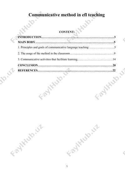 communicative method in efl teaching — DOCX