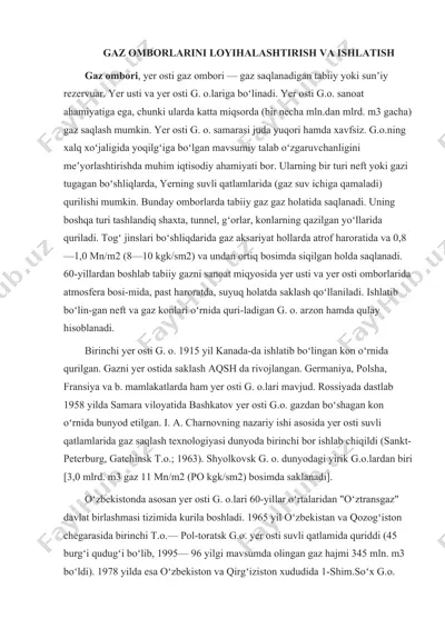 yer osti gaz omborlari — DOCX