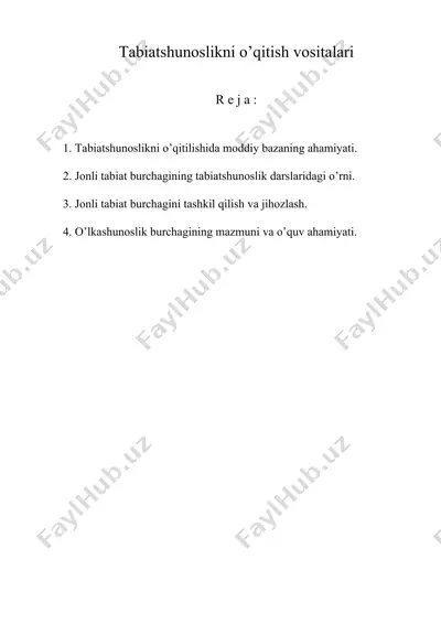 tabiatshunoslikni o’qitish vositalari — DOC