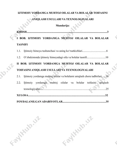ijtimoiy himoyaga muhtoj bolalar va oilalarni aniqlash — DOCX