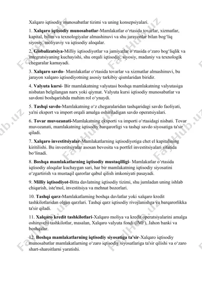 xalqaro iqtisodiy munosabatlar tizimi va uning konsepsiyalari — DOCX