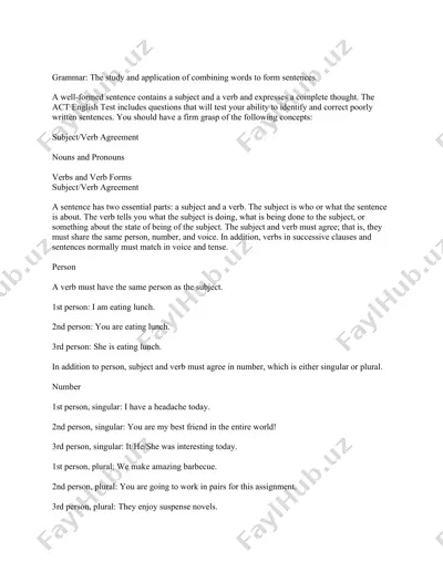 grammar: the study and application of combining words to form sentences — DOCX