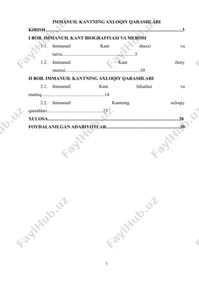 immanuel kantning axloqiy qarashlari — DOCX