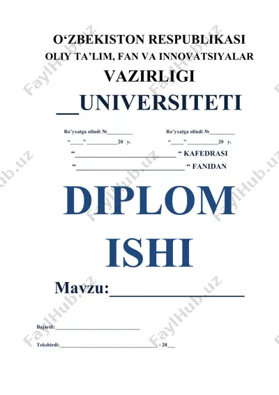bitiruv malakaviy ishi: atom tuzilishini fanlararo aloqadorlik asosida o‘qitish — DOCX