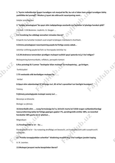 xalqlar psixologiyasi — DOCX