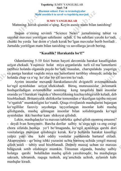 ilmiy yangiliklar — DOCX