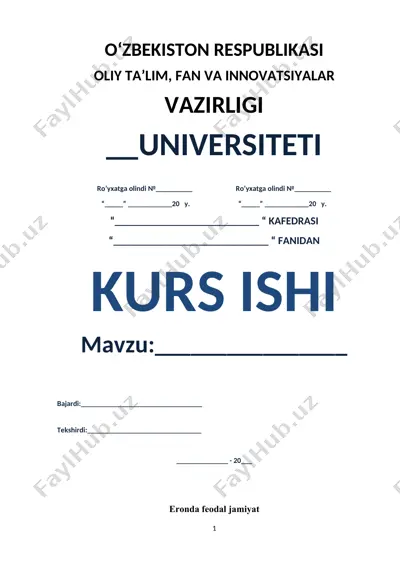kurs ishi "eronda feodal jamiyat" — DOCX