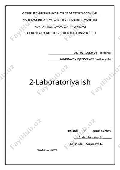 bozor mexanizmi — iqtisodiy tushunchalar va jarayonlar — DOCX