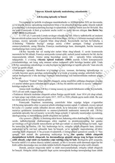 klassik iqtisodiy maktab va j.b.sey iqtisodiy ta’limoti — DOCX