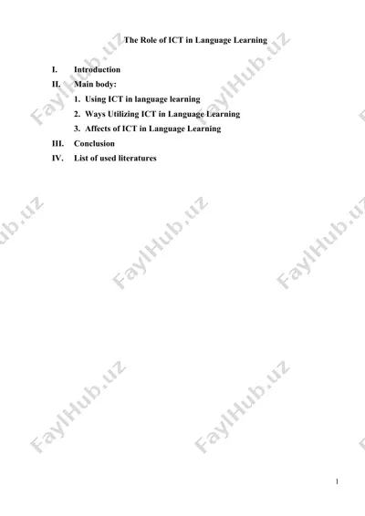 the role of ict in language learning — DOCX