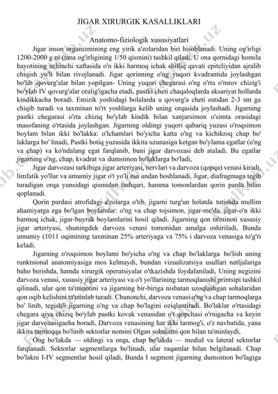 jigar xirurgik kasalliklari — DOCX