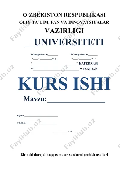 kurs ishi: taqqoslamalar va ularni yechish usullari — DOCX