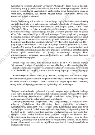 o‘zbekiston respublikasi konstitutsiyasi — DOCX