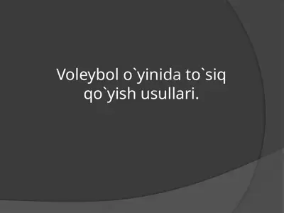 voleybol o‘yini taqdimoti — PPTX