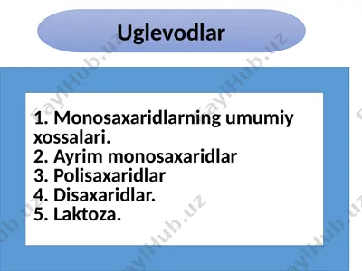 uglevodlar (karbonhidratlar) — PPTX