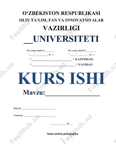 innovatsion pedagogika — DOCX