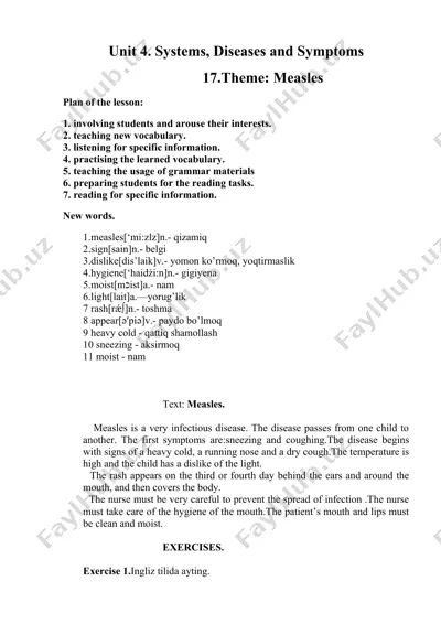 measles presentation and lesson plan — DOCX