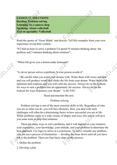 problem solving presentation — DOCX