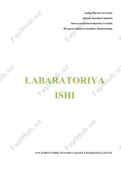 labaratoriya ishi №4: ko‘p omilli korrelyatsiya va regressiya koeffitsenti — DOCX