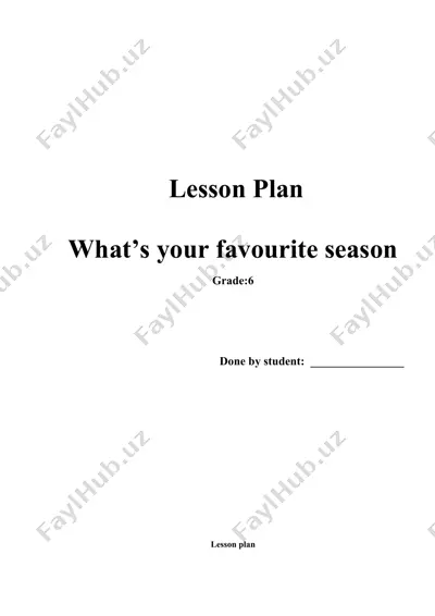 lesson plan: what’s your favourite season (grade 6 english language) — DOCX