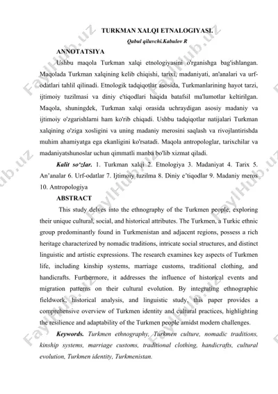 turkman xalqi etnalogiyasi — DOCX