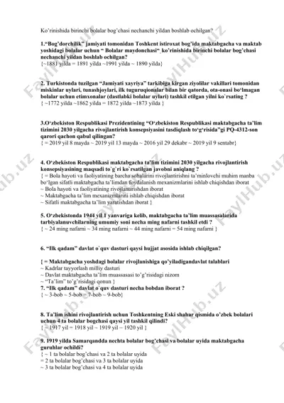 maktabgacha ta'lim tizimi va tarbiya metodikalari — DOCX