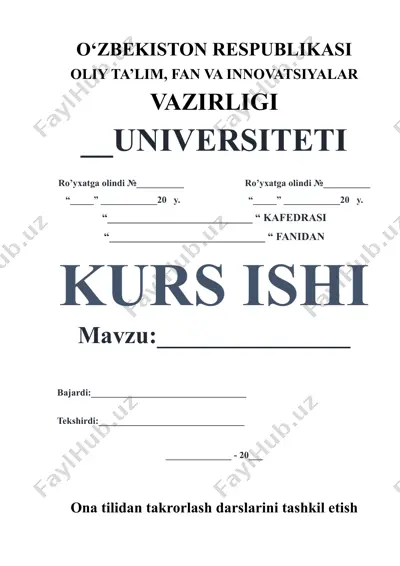 ona tilidan takrorlash darslarini tashkil etish metodikasi (kurs ishi) — DOCX