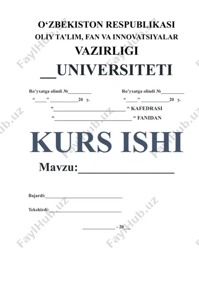 umumiy o‘rta ta’lim va akademik litseylarda davlat tilida hujjat yuritish usullari (kurs ishi) — DOCX