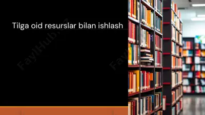 til resurslari bilan ishlash — PPTX