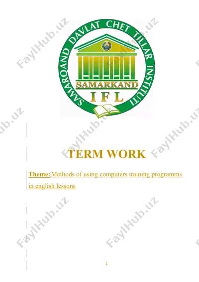 using computer training programs in foreign language teaching — DOCX