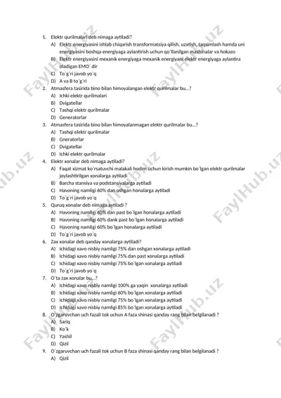 elektr qurilmalari haqida taqdimot — DOCX