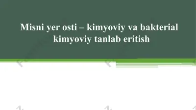 misni yer osti – kimyoviy va bakterial kimyoviy tanlab eritish — PPTX