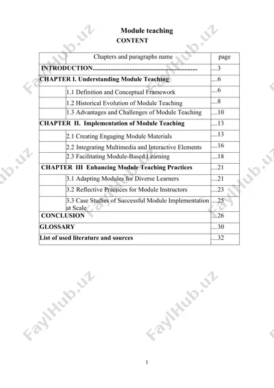 module teaching — DOCX