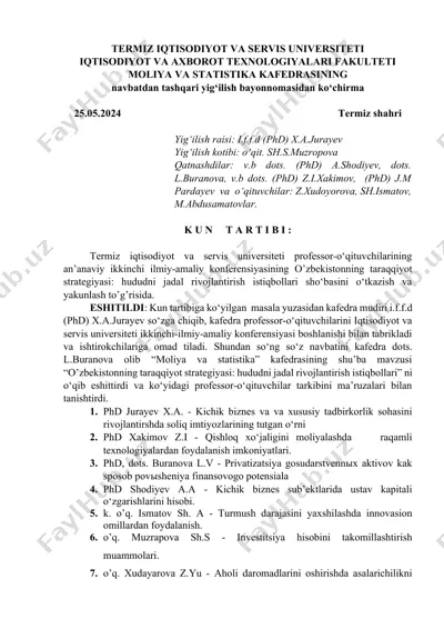o’zbekistonning taraqqiyot strategiyasi: hududni jadal rivojlantirish istiqbollari — DOCX