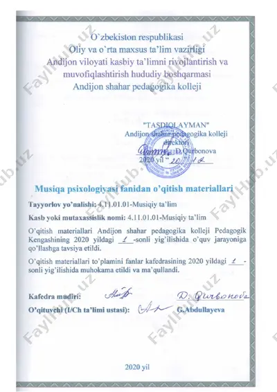 psixologiya fanidan o‘quv dasturi — DOCX
