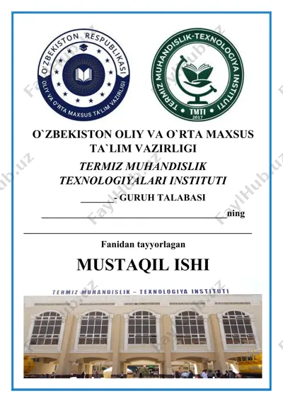 mustaqil ish — DOCX