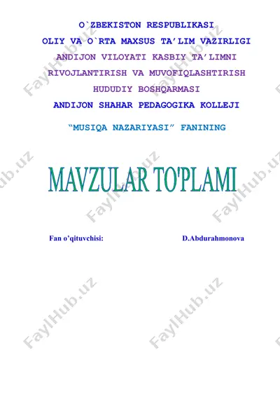 musiqa nazariyasi o'quv qo‘llanmasi — DOCX