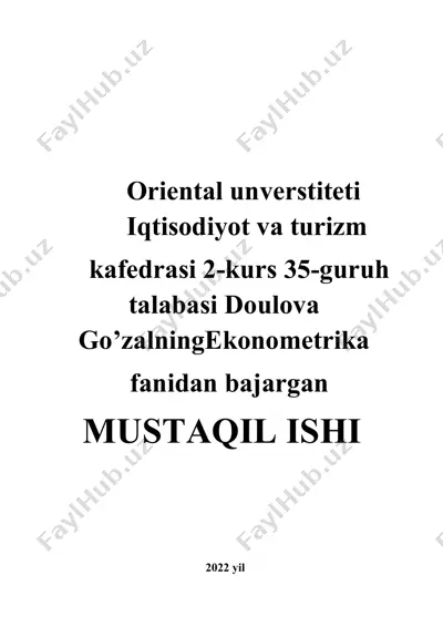 davlat qarzi haqida mustaqil ish — DOCX