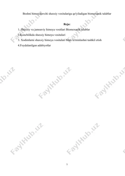shaxsiy himoya vositalari (shhv) — DOCX