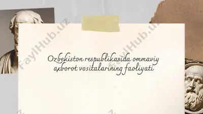 ozbekiston respublikasida ommaviy axborot vositalarining faoliyati — PPTX