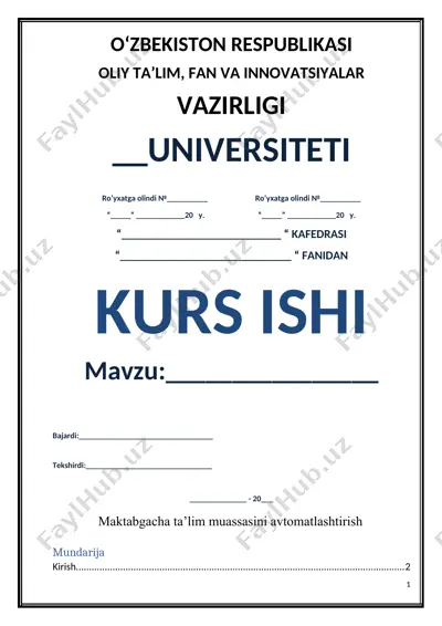 onlayn maktabgacha ta’lim muassasi platformasi — DOCX