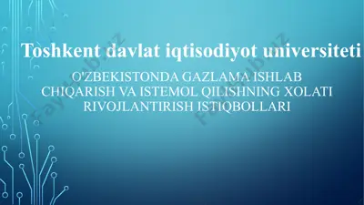 gazlama va yengil sanoat mahsulotlari — PPTX