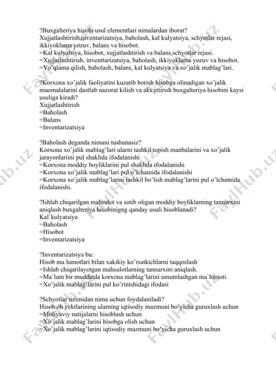 buxgalteriya hisobi usullari — DOCX