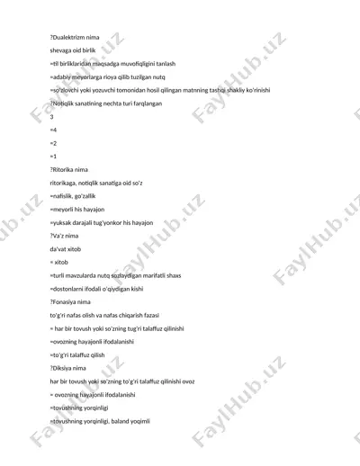 notiqlik san’ati xalqaro taqdimoti — DOCX