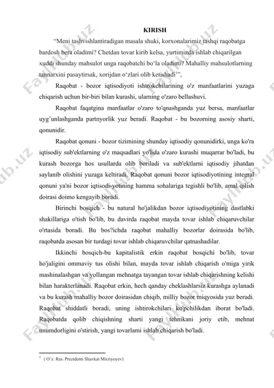 raqobat qonuni va bozordagi raqobat shakllari — DOCX